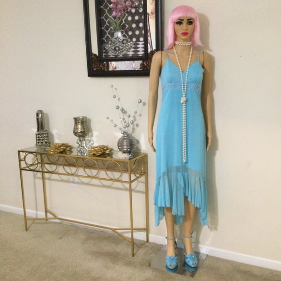 AFTER FIVE TURQUOISE SPECIAL OCCASION DRESS MEDIUM - Picture 9 of 10